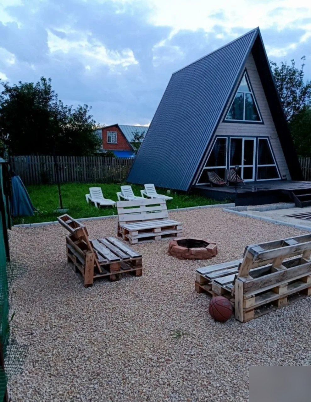 А-дом у Реки — A-frame и бассейн